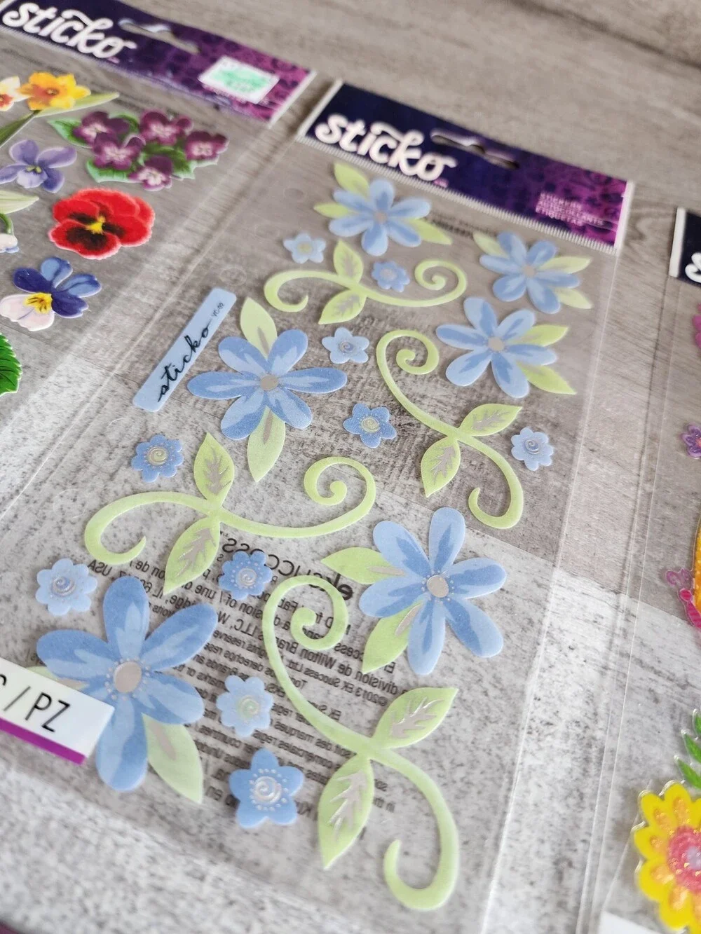 Scrapbook Stickers LOT - Flowers Floral Butterflies Sticko Retired NEW #34